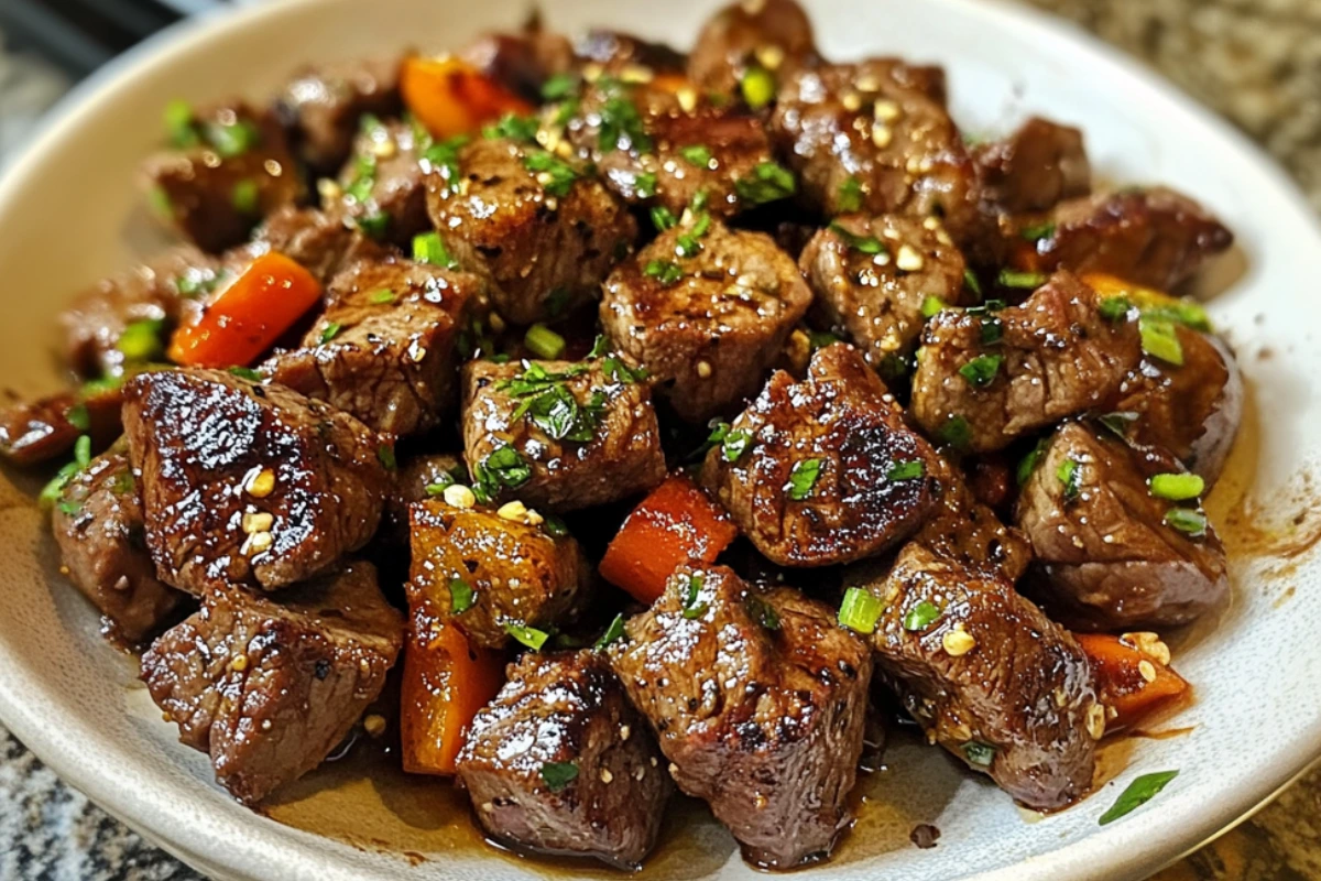 Air Fryer Honey Garlic Steak Sweet Pepper Bites