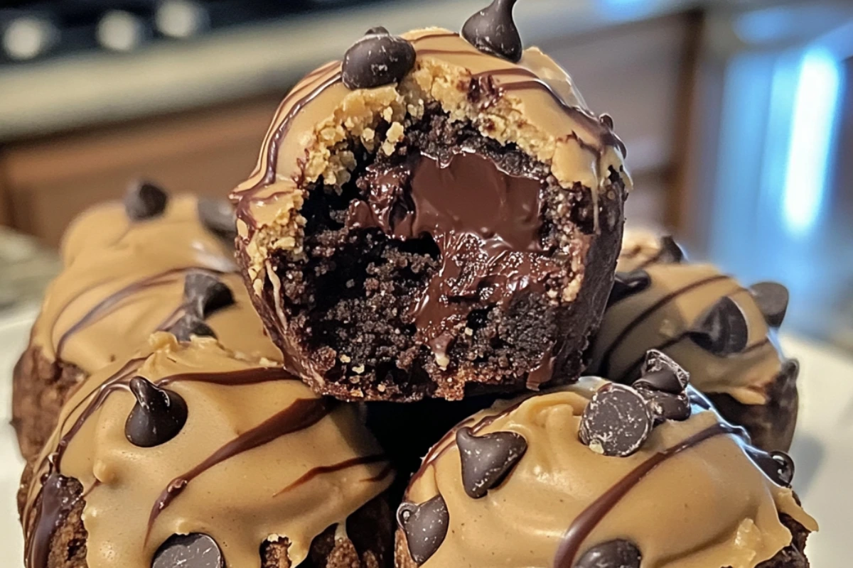 Chocolate Chip Cookie Dough Brownie Bombs