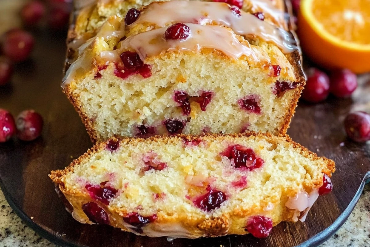 Cranberry Bread with Orange Glaze