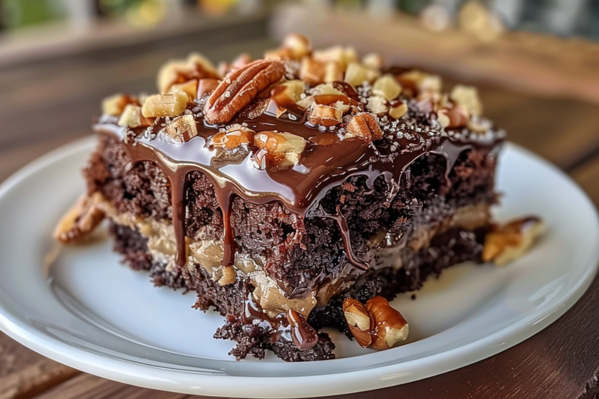 German Chocolate Poke Cake