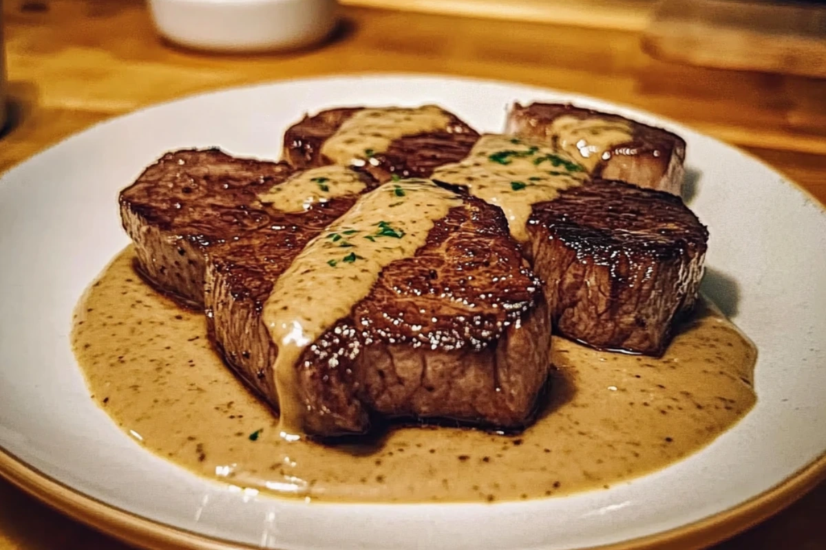 Juicy Steak with Creamy Garlic Sauce