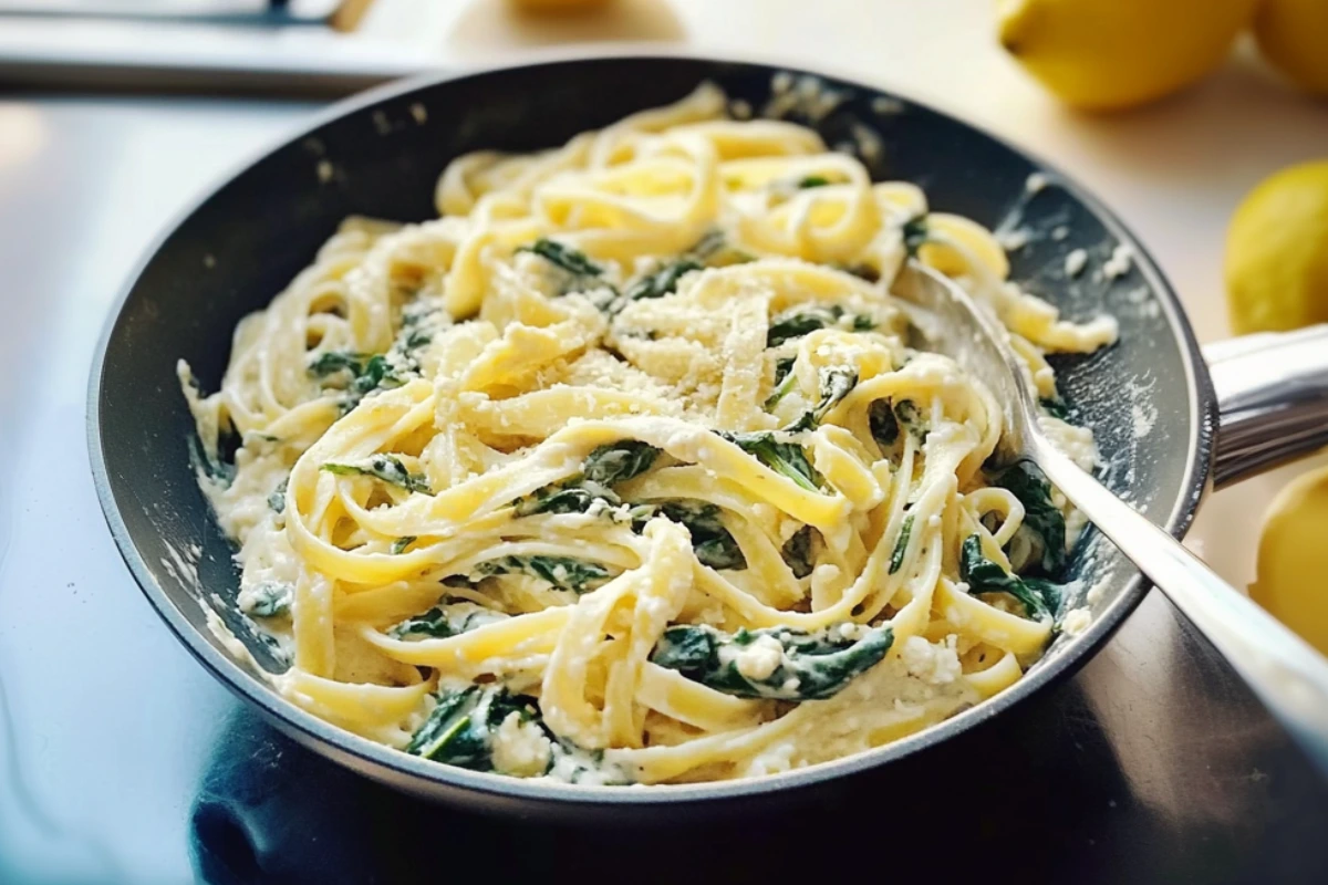 Lemon ricotta spinach pasta