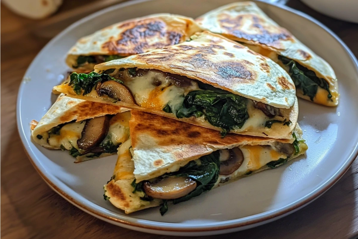 Spinach Mushroom Quesadillas