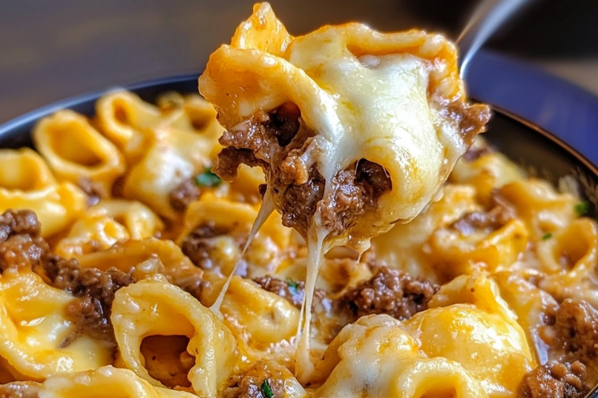 Cheesesteak Tortellini in a Rich Provolone Sauce (1)