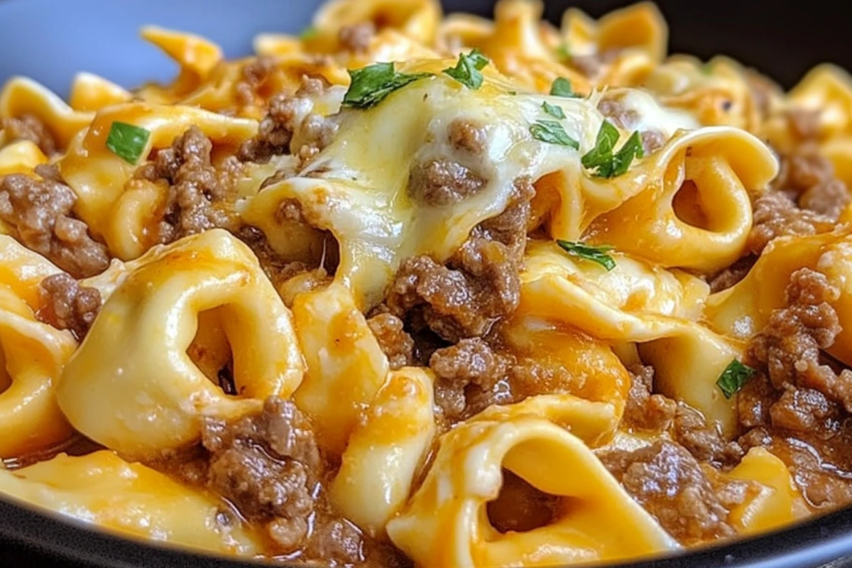 Cheesesteak Tortellini in a Rich Provolone Sauce