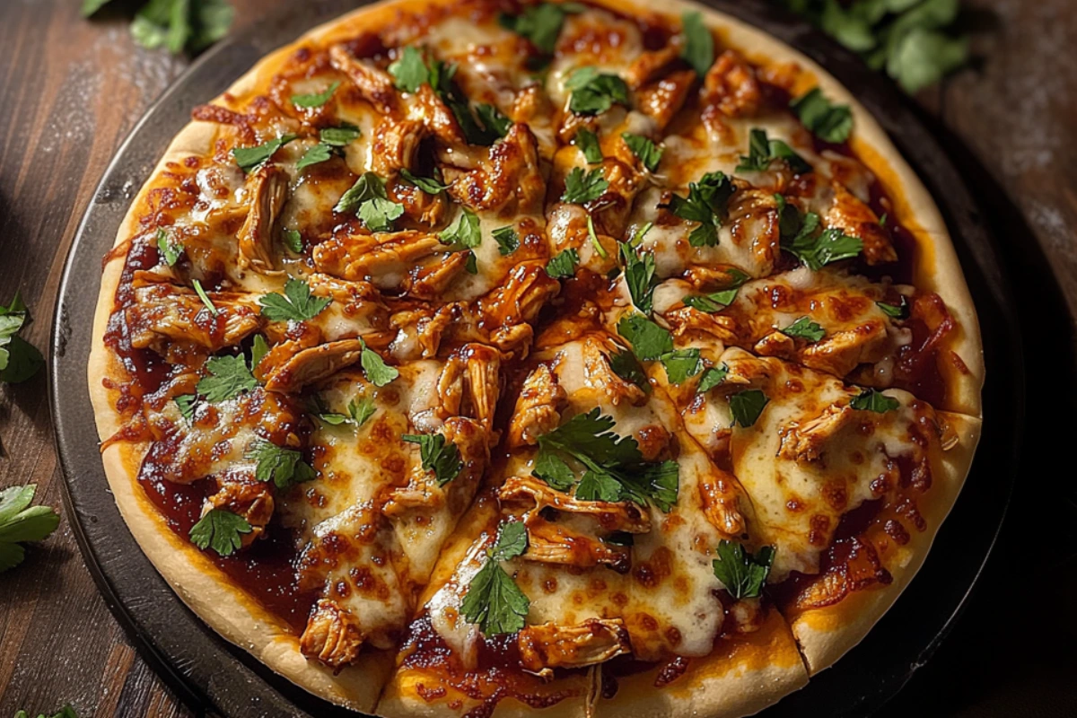 Cheesy BBQ Chicken Pizza