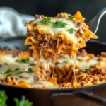 Cheesy Beef Lasagna Skillet