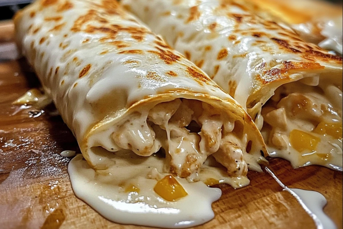 Cheesy Chicken Alfredo Wraps