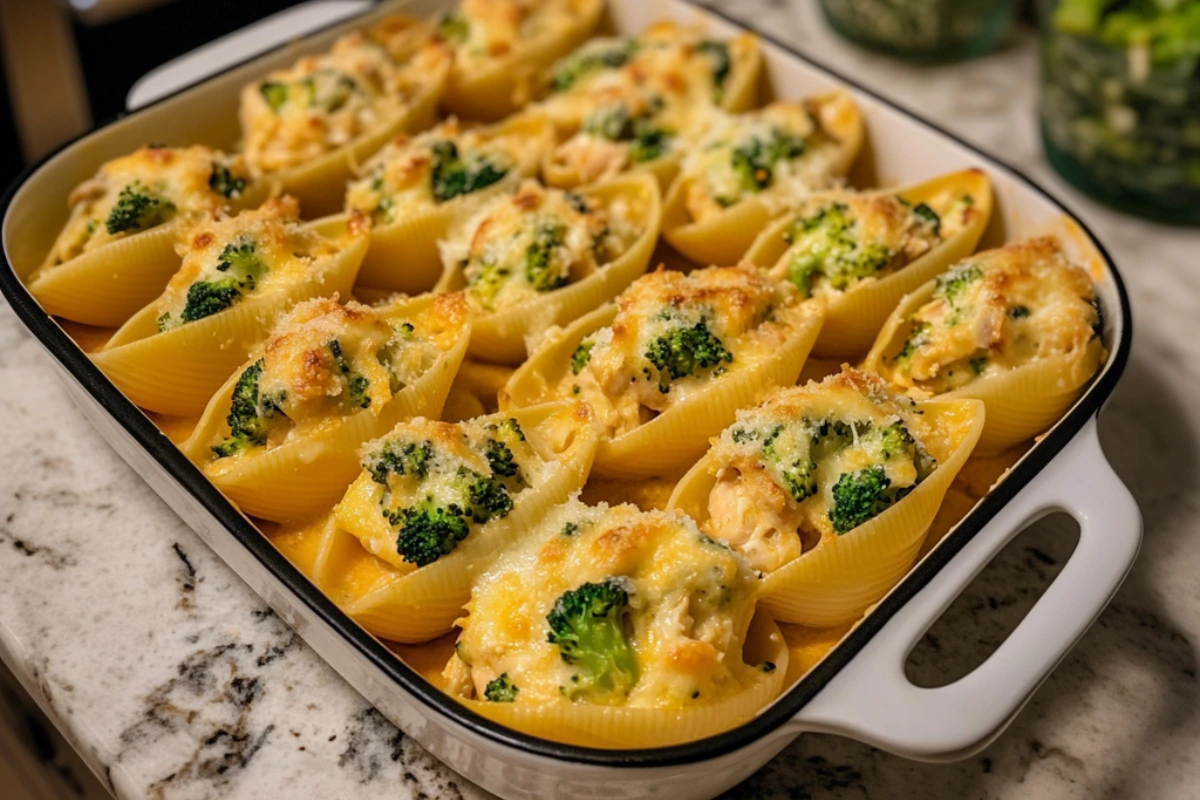 Cheesy Chicken & Broccoli Stuffed Shells
