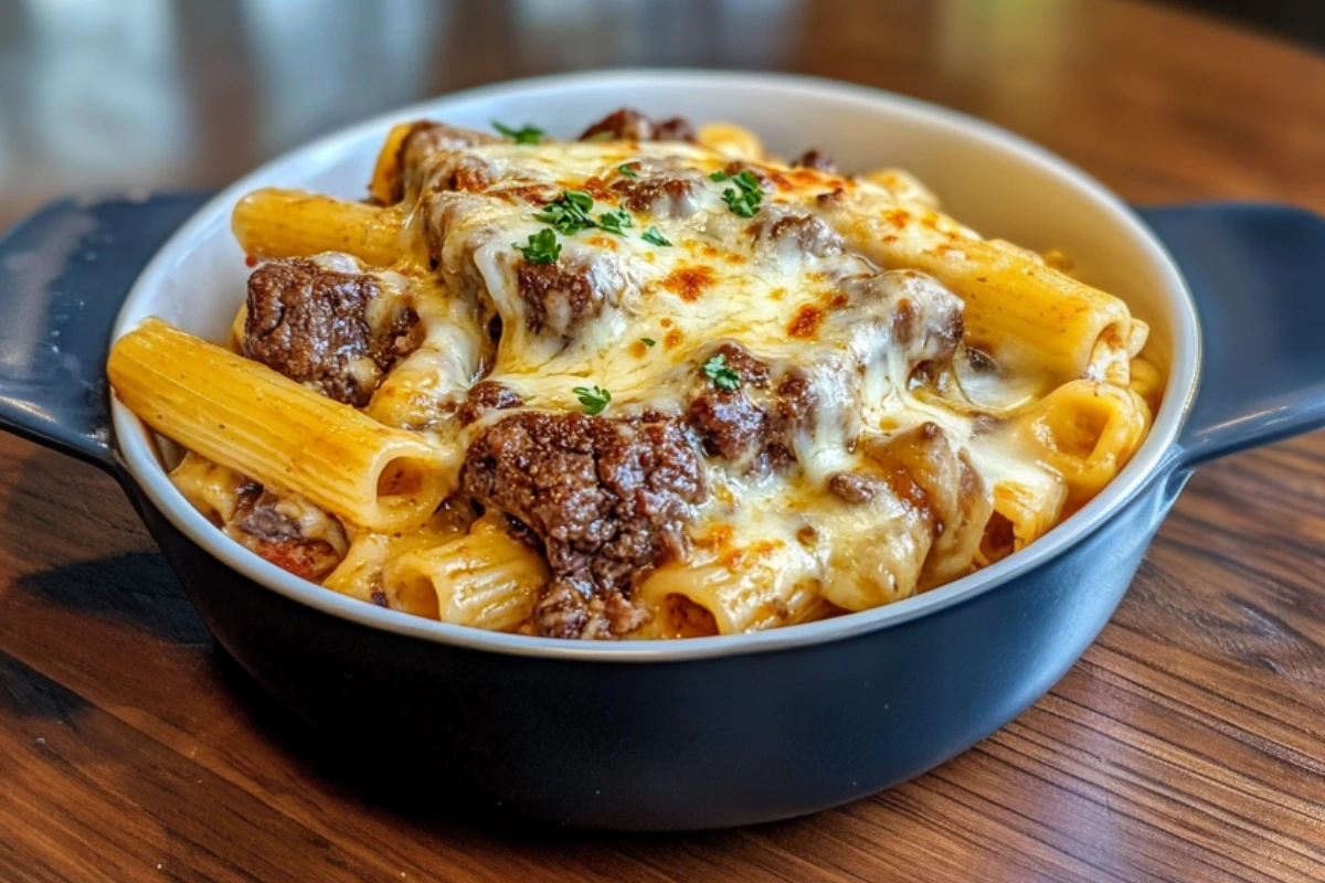 Creamy Cajun Beef Rigatoni