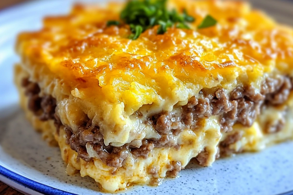 Creamy Hamburger Hash Brown Casserole