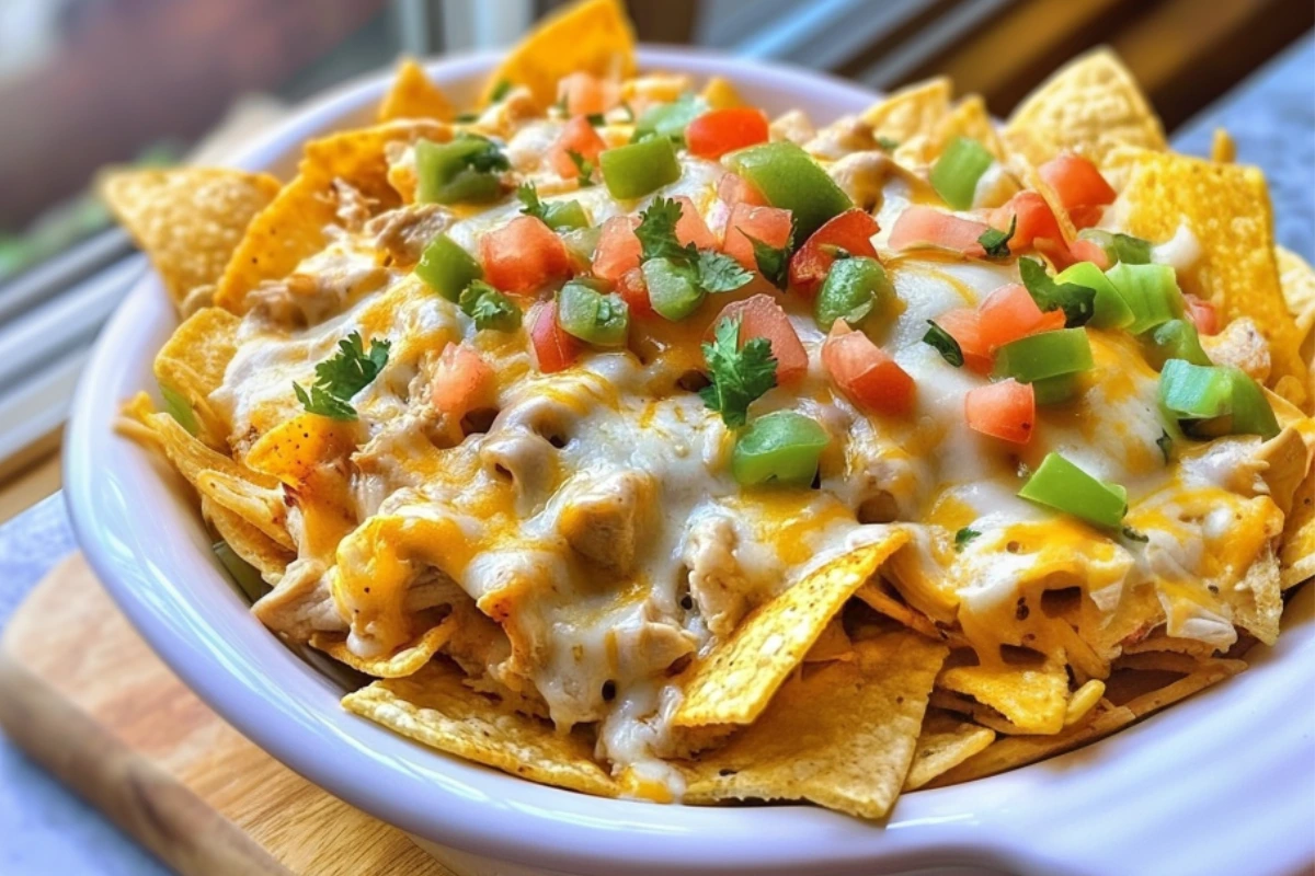 Crockpot Creamy Chicken Nachos