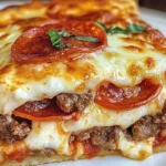 Deep Hamburger Sausage & Pepperoni Pie