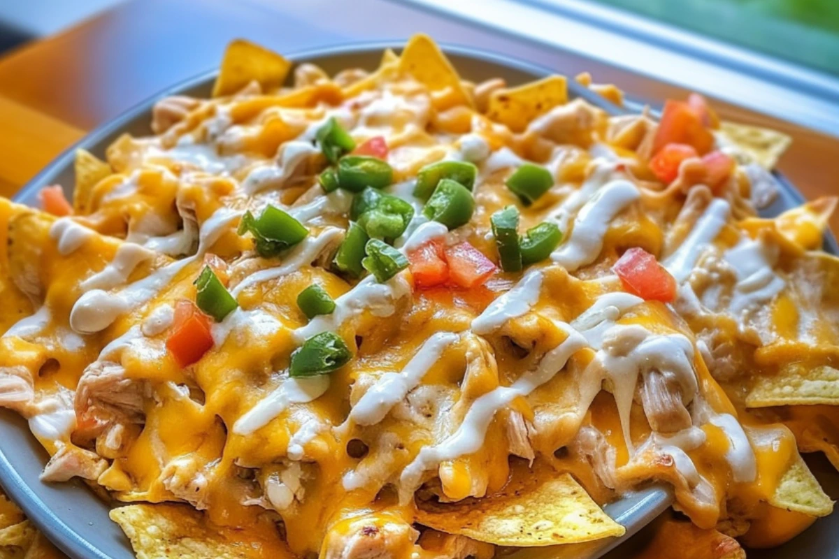 Crockpot Creamy Chicken Nachos