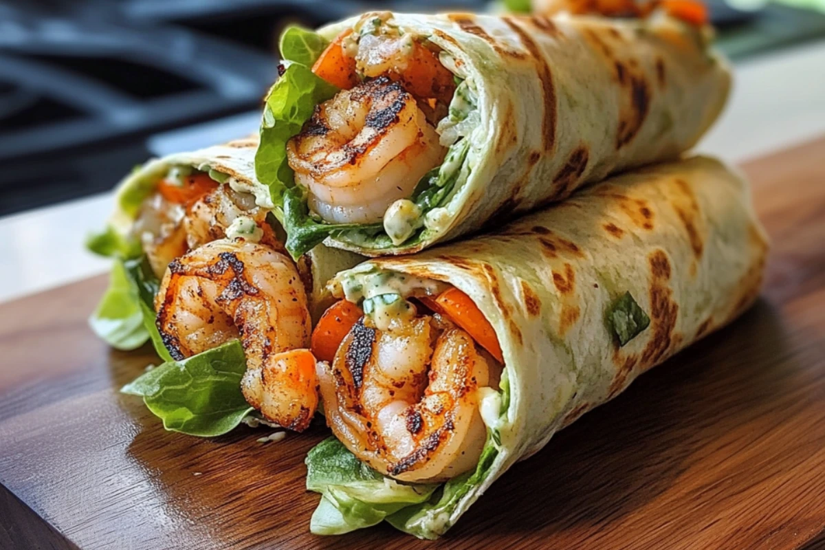 Grilled Shrimp Caesar Wraps