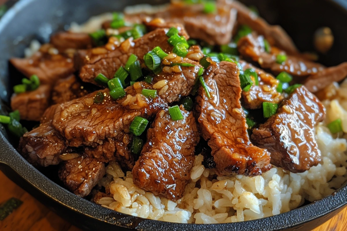 Honey Garlic Butter Steak and Rice Skillet
