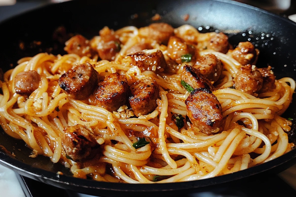 Honey Garlic Sausage Pasta Skillet