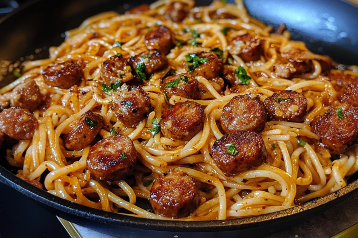 Honey Garlic Sausage Pasta Skillet