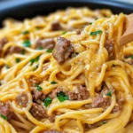 One-Pot Creamy Beef and Garlic Butter Pasta