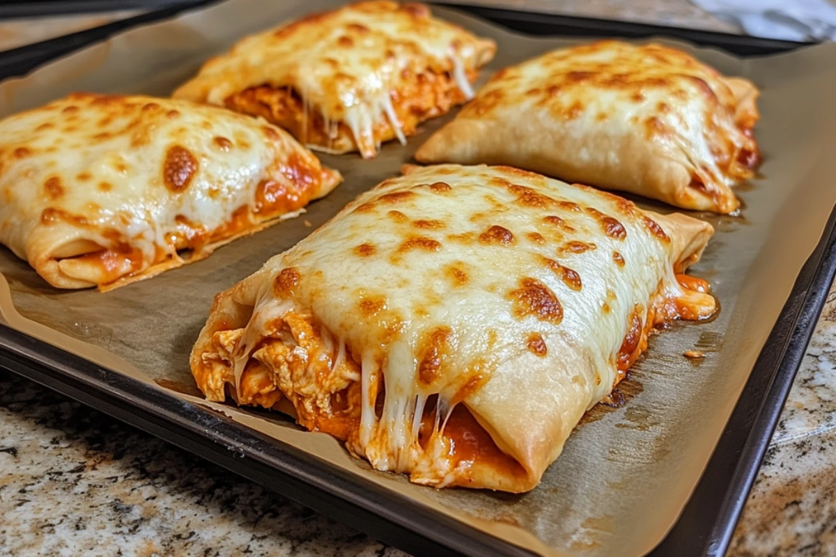 Ooey-Gooey Buffalo Chicken Pizza Pockets