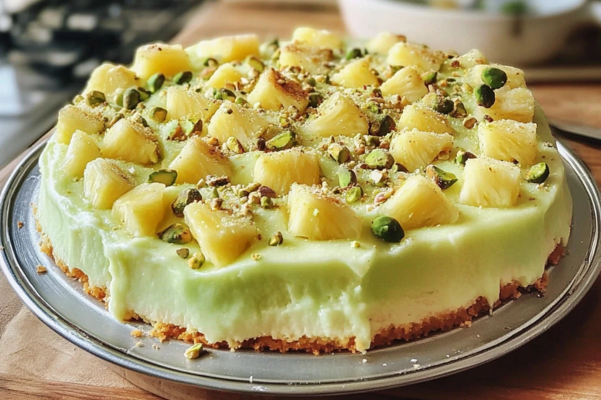 Tropical Pistachio Pineapple Cake