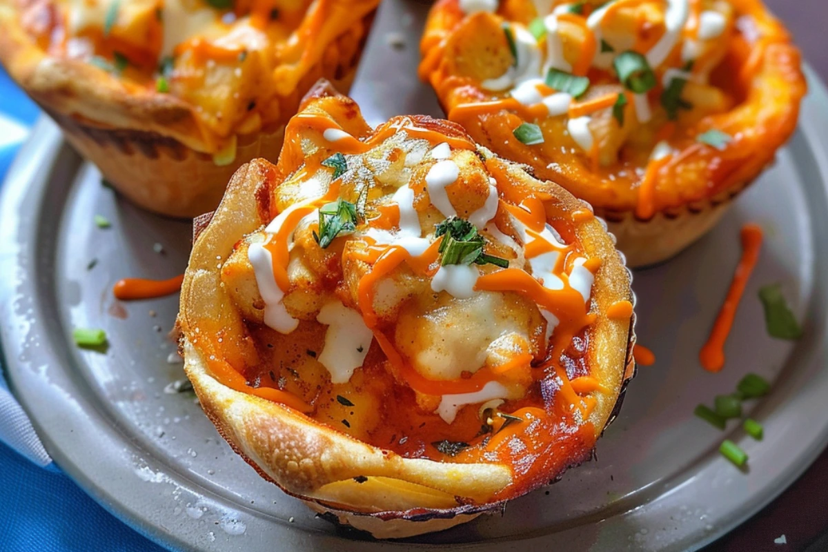 buffalo chicken pizza cups
