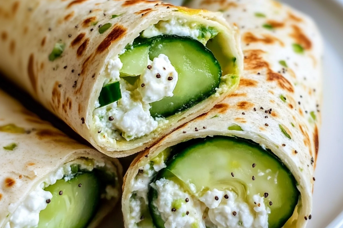 Bagle Cucumber Cottage Cheese Wraps