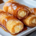 Cheesecake Egg Rolls with Caramel Sauce