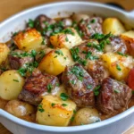 Crockpot Loaded Steak and Potato Bake