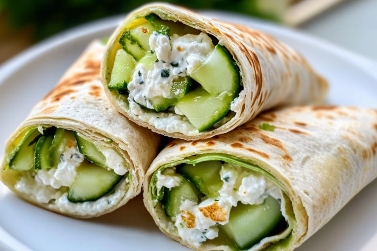 Cucumber Cottage Cheese Wraps