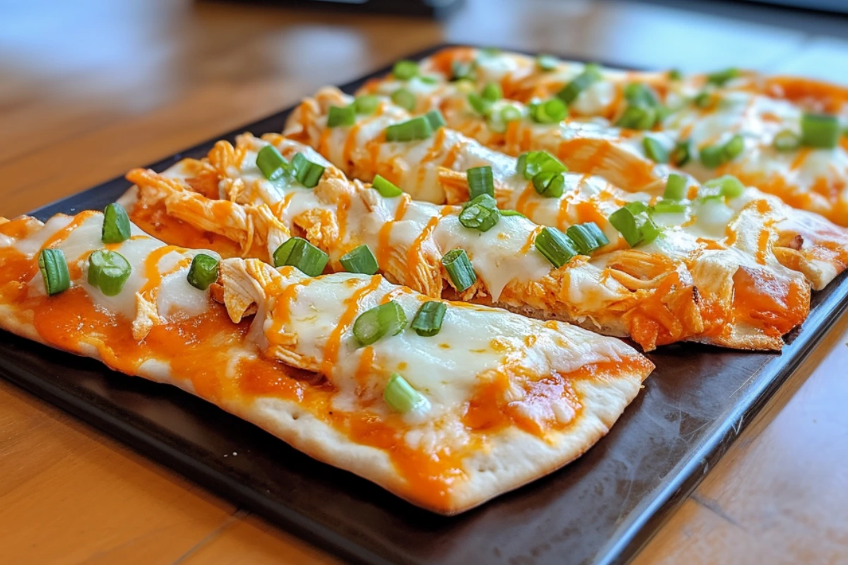 Easy Buffalo Ranch Chicken Flatbread