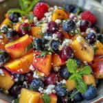 Fresh Blueberry Peach Feta Salad