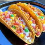 Fruity Pebbles Cheesecake Tacos