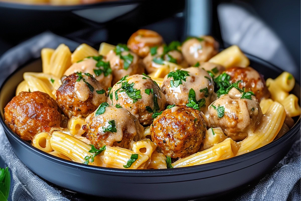 Jerk Chicken Meatball Pasta