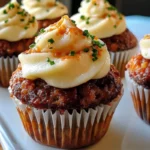 Meatloaf Cupcakes with Whipped Potato Topping