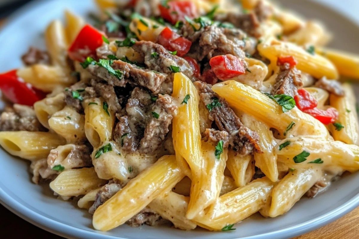 Philly Cheesesteak Pasta