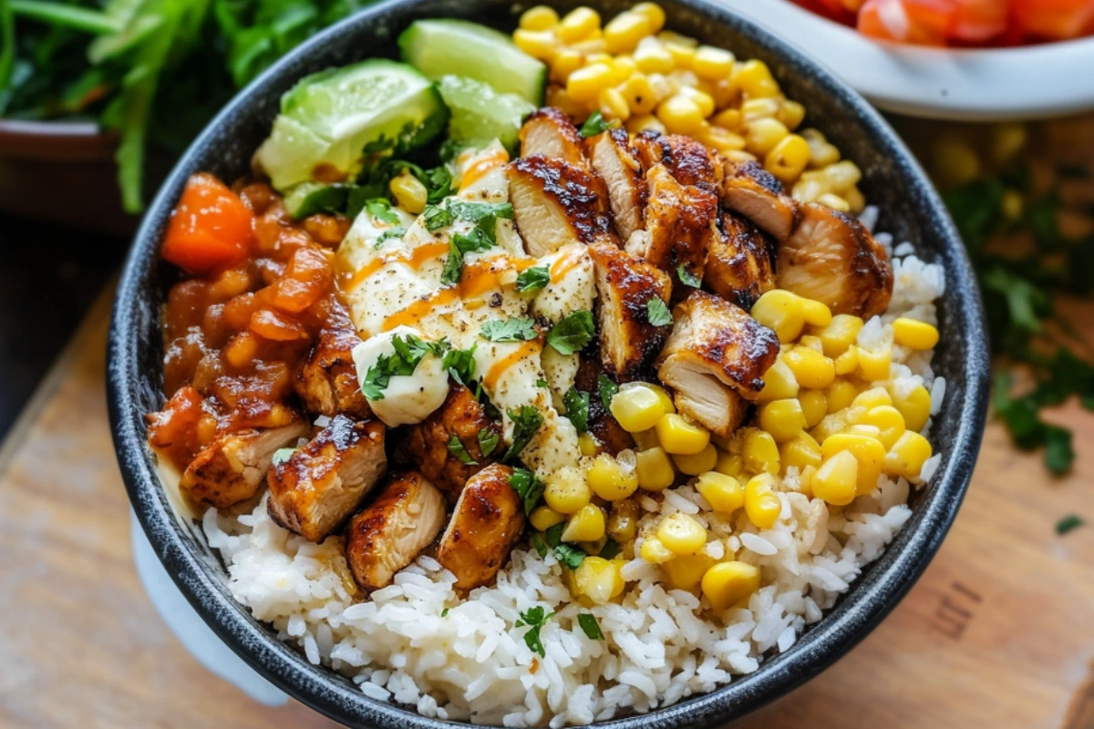 Street Corn Chicken Rice Bowl