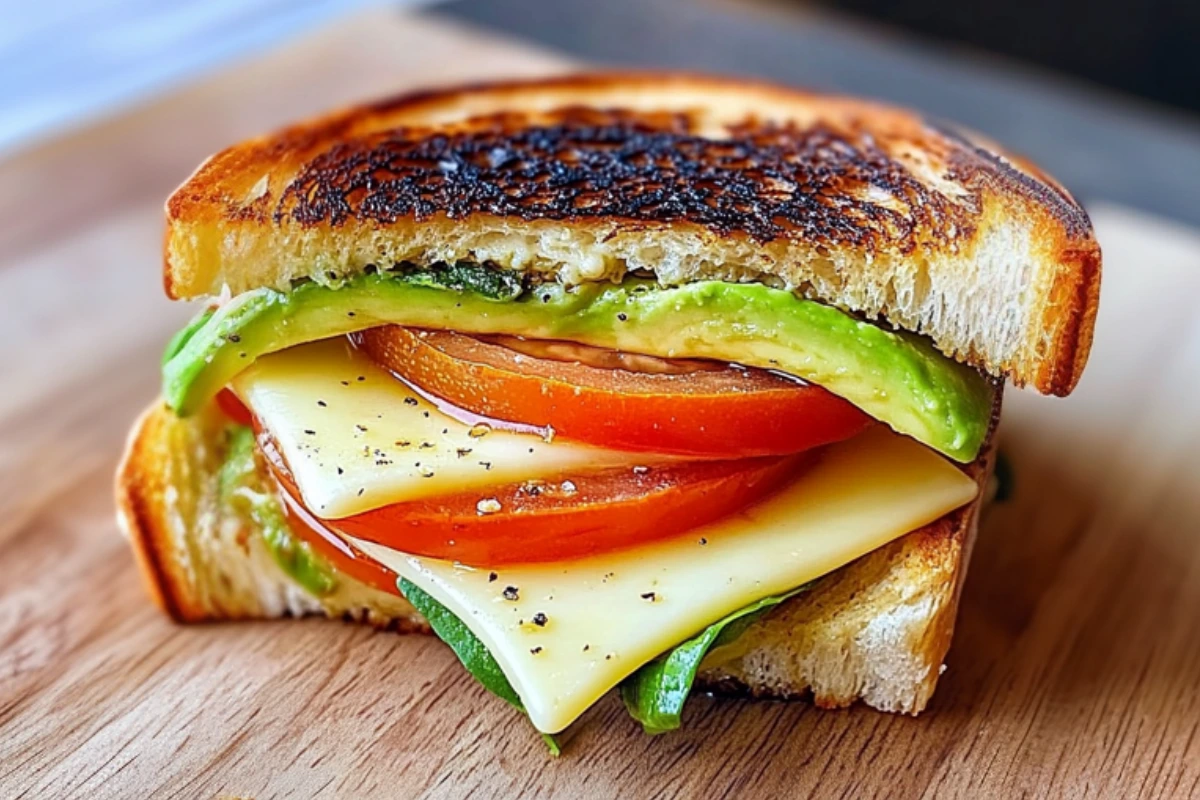 Tomato and Avocado Grilled Cheese Sandwich