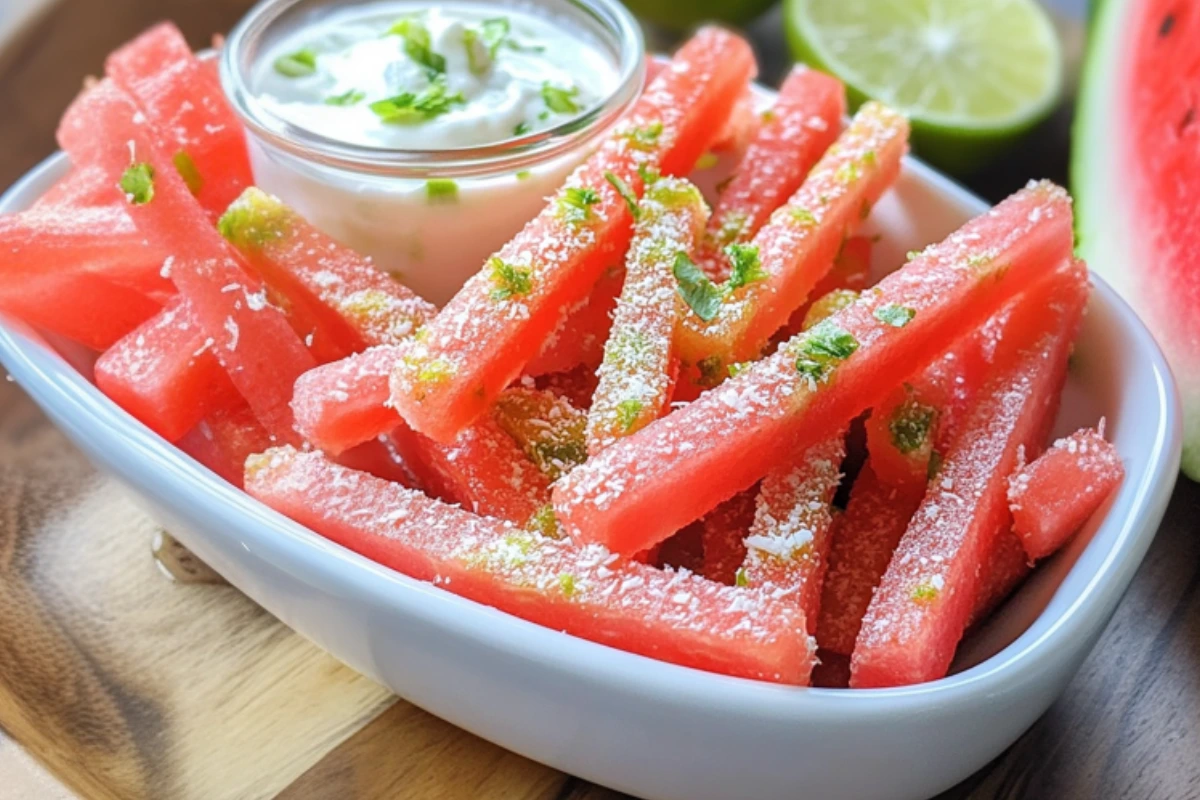 Watermelon Fries with Coconut Lime Dip
