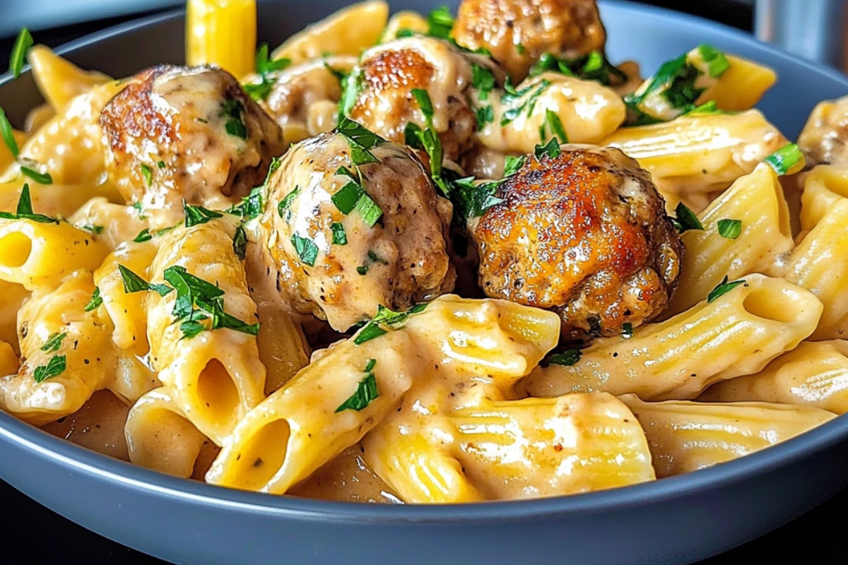 easy Chicken Meatball Pasta