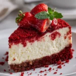 Strawberry Red Velvet Crunch Cheesecake