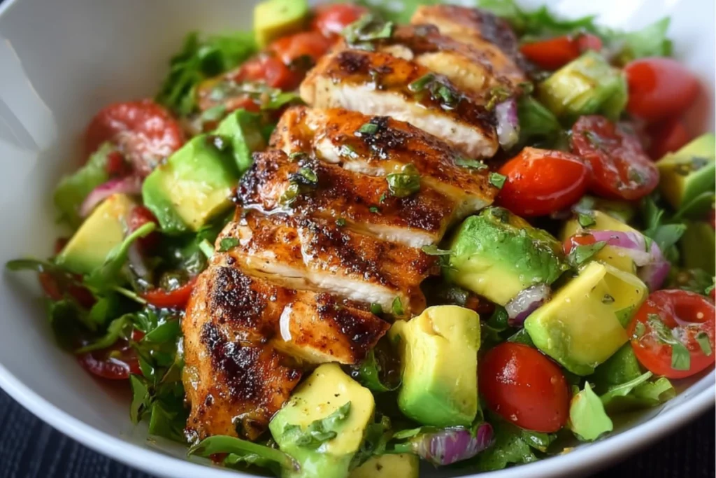 Homemade Grilled Chicken Avocado Salad