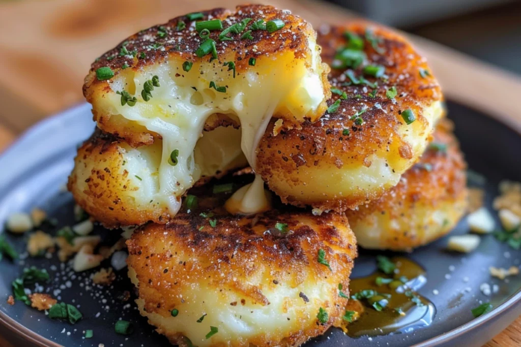 Cheesy Stuffed Potato Cakes
