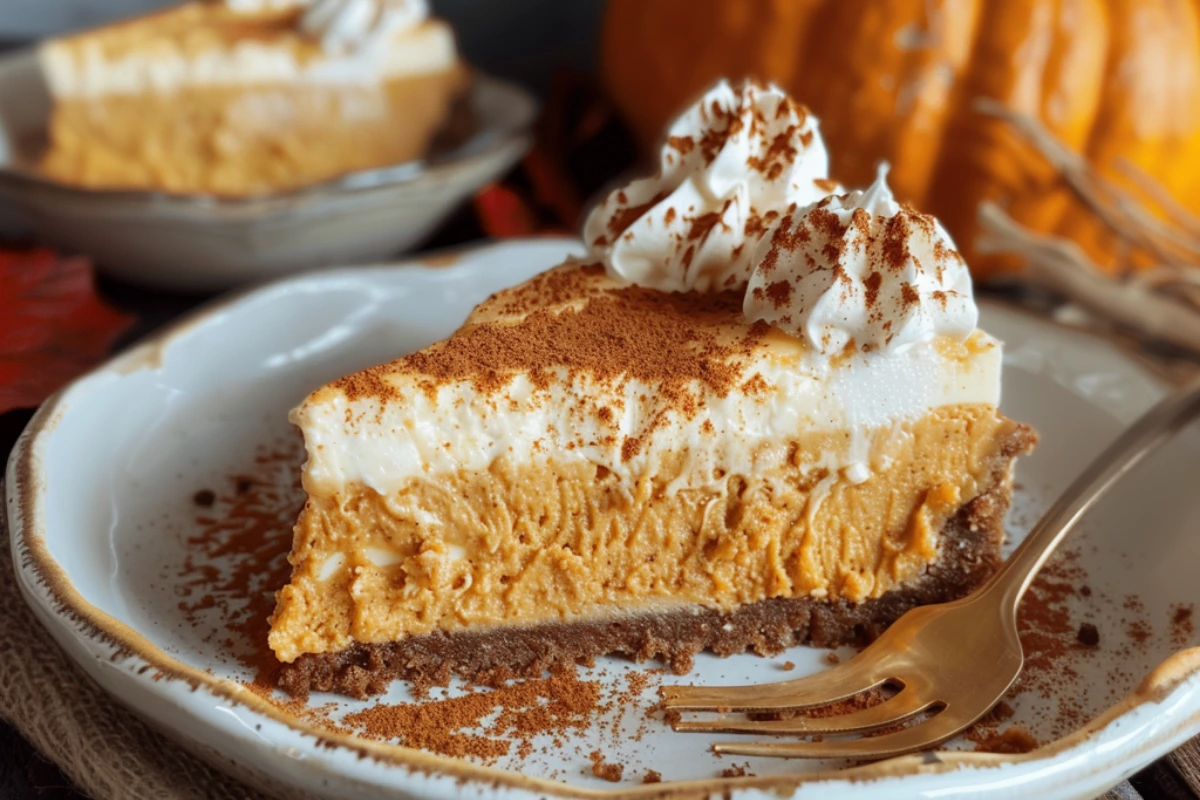 Easy No Bake Pumpkin Cheesecake Magic - foodiecharm.com