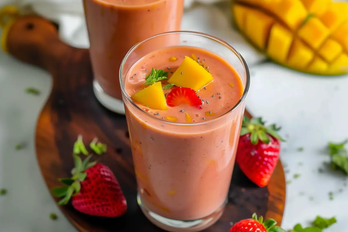 Boost Energy with Strawberry Mango Smoothie - foodiecharm.com