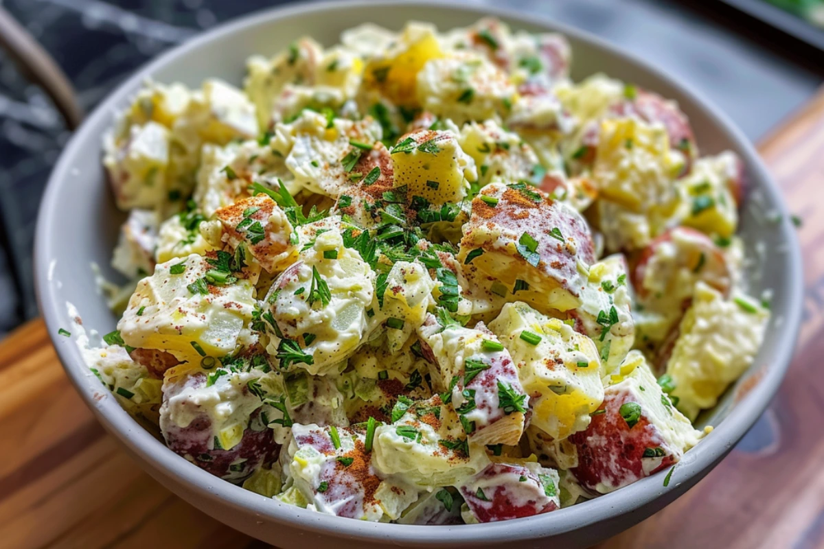 Easy Creamy Red Potato Salad in Minutes - foodiecharm.com